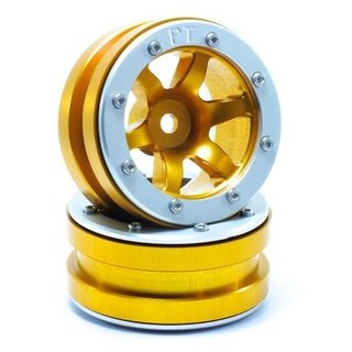 Absima Beadlock Wheels PT- Wave Gold/Silber 1.9 (2 St.)