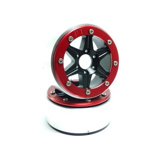 Absima Beadlock Wheels SIXSTAR schwarz/rot 1.9 (2 St.) ohne Radnabe
