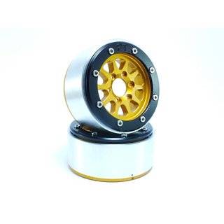 Absima Beadlock Wheels GEAR gold/schwarz 1.9 (2 St.) ohne Radnabe