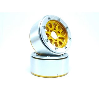 Absima Beadlock Wheels GEAR gold/silber 1.9 (2 St.) ohne Radnabe