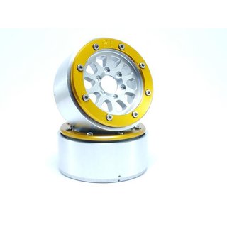 Absima Beadlock Wheels GEAR silber/gold 1.9 (2 St.) ohne Radnabe