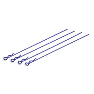 Team Associated FT Body Clips, metallic blue. Long.