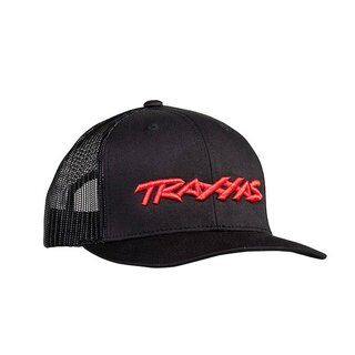 TRAXXAS Trucker Cap schwarz/Logo rot, runder Schirm
