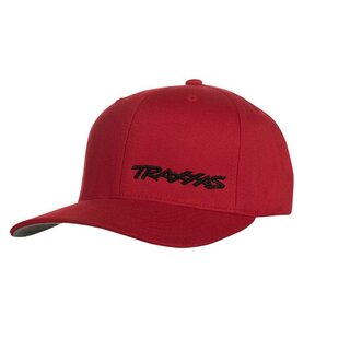 TRAXXAS Flex Cap rot/Logo schwarz, runder Schirm L/XL