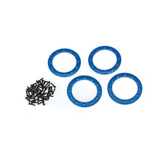 TRAXXAS Beadlock-Ring 2.2 Aluminium blau mit Schrauben (4)
