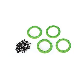 TRAXXAS SLVR Beadlock-Ring 1.9 Aluminium gr�n mit Schrauben (4)