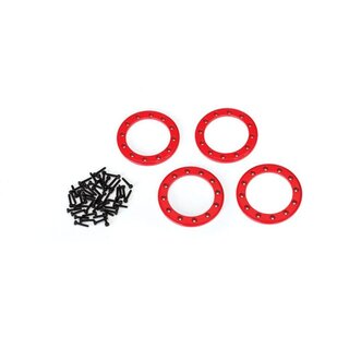 TRAXXAS Beadlock-Ring 1.9 Aluminium rot mit Schrauben (4)