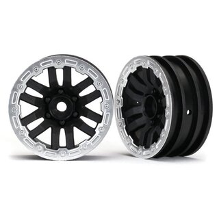 TRAXXAS TRX-4 Felge 1.9 schwarz, Beadlock satin-chrom (2)