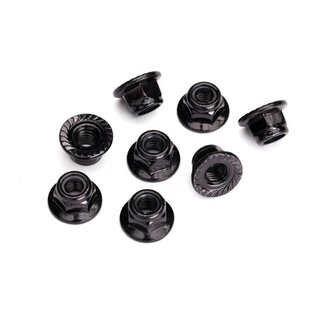 TRAXXAS Stopmutter Stahl 5mm mit Flansch verzahnt schwarz (8)