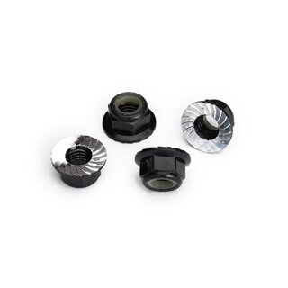 TRAXXAS Stopmutter Alu 5mm mit Flansch verzahnt schwarz (4)