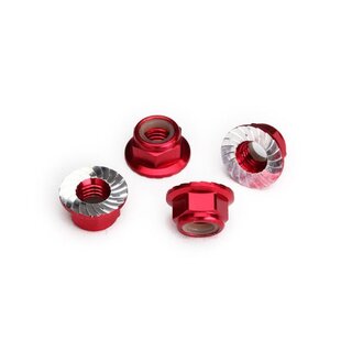 TRAXXAS Stopmutter Alu 5mm mit Flansch verzahnt rot (4)