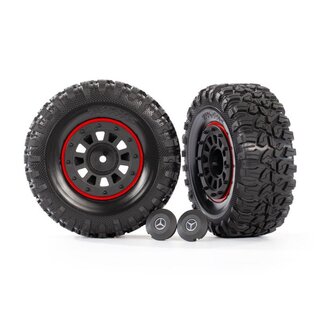 TRAXXAS Canyon RT 4.6x2.2 Reifen auf MB G63 Felgen schwarz/rot (2)