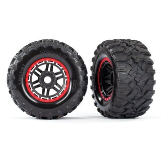 TRAXXAS Maxx MT Reifen auf 2.8 Felge schwarz/rot (2)