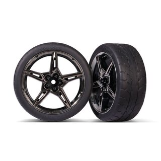 TRAXXAS Response 2.1 Reifen auf Felgen schwarz-chrom vorne (2)