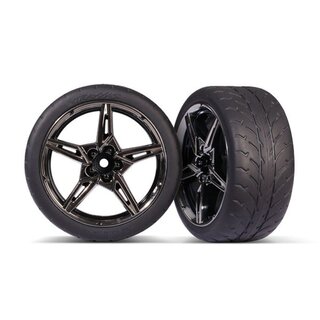 TRAXXAS Response 2.1 Reifen auf Felgen schwarz-chrom hinten (2)