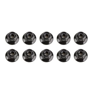 Team Associated M5 Locknuts, flanged, black