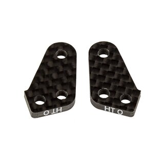 Team Associated RC10B74 FT Steering Block Arms, HT 0, carbon fiber