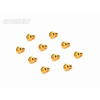 CARTEN Linsenkopfschrauben M3x6mm 12.9 Gold Coating (10)