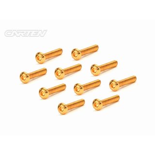 CARTEN Linsenkopfschrauben M3x20mm 12.9 Gold Coating (10)