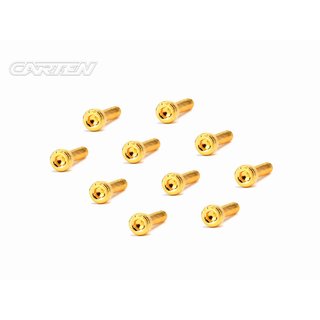 CARTEN Zylinderkopfschrauben M3x16mm 12.9 Gold Coating (10)