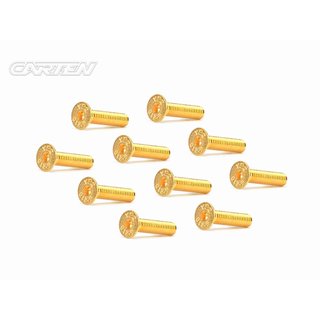 CARTEN Senkkopfschrauben M4x18mm 12.9 Gold Coating (10)