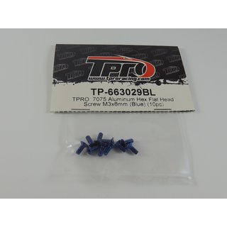 TPRO 7075 Aluminum Imbus Linsenkopf M3x8 (blau) (10pc)