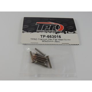 TPRO Titanium Senkkopfschraube M3x20mm (8pc)
