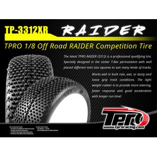 TPRO 1/8 OffRoad RAIDER - XR Super Soft T4 - Wei� - Dish