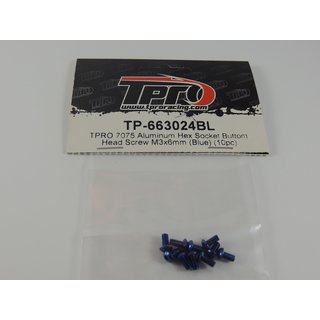 TPRO 7075 Aluminum Imbus Linsenkopf M3x6 (blau) (10pc)