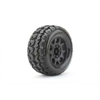 Extreme Tyre Monster Truck Tomahawk Belted 3.8 17mm Black Rims (2)