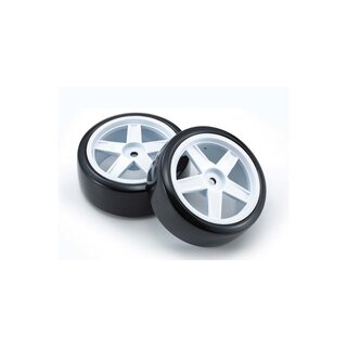 Kyosho Verklebte Reifen Drift FZ02 5-Spoke White 1:10...