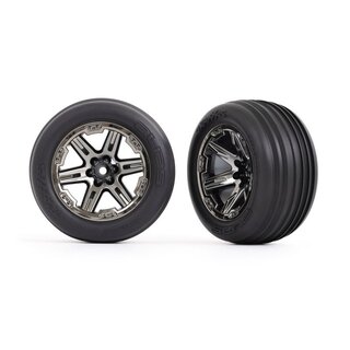 TRAXXAS Rillen Reifen auf RXT 2.8 Felgen schwarz-chrom...
