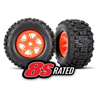 TRAXXAS Sledgehammer Reifen auf X-Maxx Felgen orange (2)