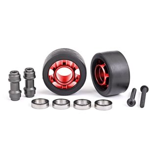TRAXXAS Komplettrad f�r Wheelie bar 6061-T6 Alu rot (2)