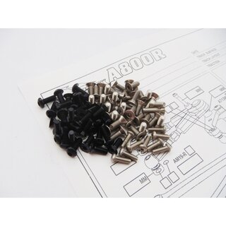 Hiro Seiko A800R Titan/Alloy Hex Socket Screw Set [Black]...