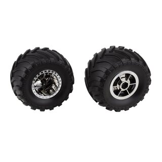 Team Associated MT12 Wheels and Tires, chrome