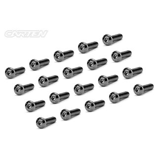 CARTEN Linsenkopfschrauben M3x14mm 12.9 Black Nickel Coating (20)