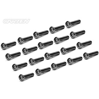 CARTEN Linsenkopfschrauben M3x16mm 12.9 Black Nickel Coating (20)