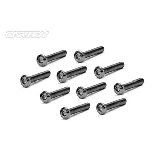 CARTEN Linsenkopfschrauben M3x22mm 12.9 Black Nickel Coating (10)