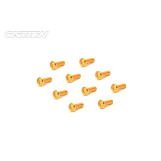 CARTEN Linsenkopfschrauben M2,5x8mm 12.9 Gold Coating (10)