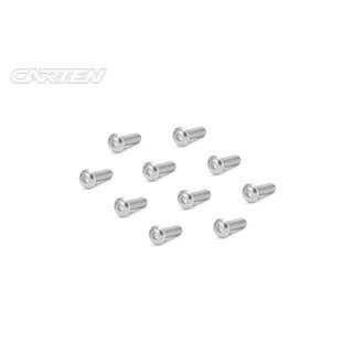 CARTEN Linsenkopfschrauben M2,5x8mm 12.9 Nickel Coating (10)
