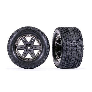 TRAXXAS Gravix Reifen auf RXT 2.8 Felge grau/schwarz-chrom 12mm (2)