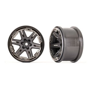 TRAXXAS RXT 2.8 Felge grau/schwarz-chrom 12mm (2)