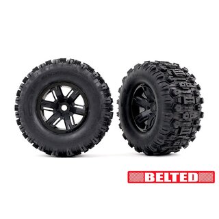TRAXXAS Sledgehammer BELTED Reifen auf Felge schwarz (2)