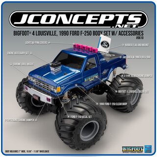 JConcepts BIGFOOT 4 Louisville, 1990 Ford F-250 body set w/ accessories