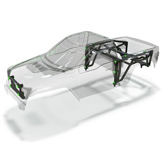 Bittydesign ROCK1 1/10 clear body for Vanquish VS4-10 Phoenix Rock Crawler, Pre-Cut, 1mm, full set (include the cab, the rear side panels, the interior cockpit)