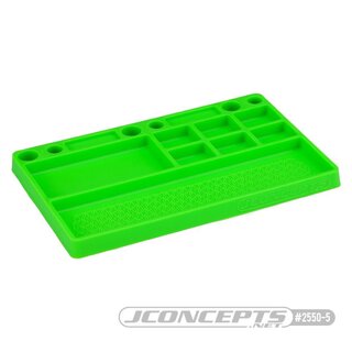 Jconcepts parts tray, rubber material - green
