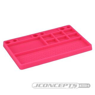 Jconcepts parts tray, rubber material - pink