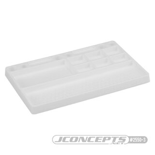 Jconcepts parts tray, rubber material - white