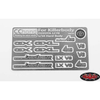 RC4WD Metal Emblems for Toyota Killerbody LC70